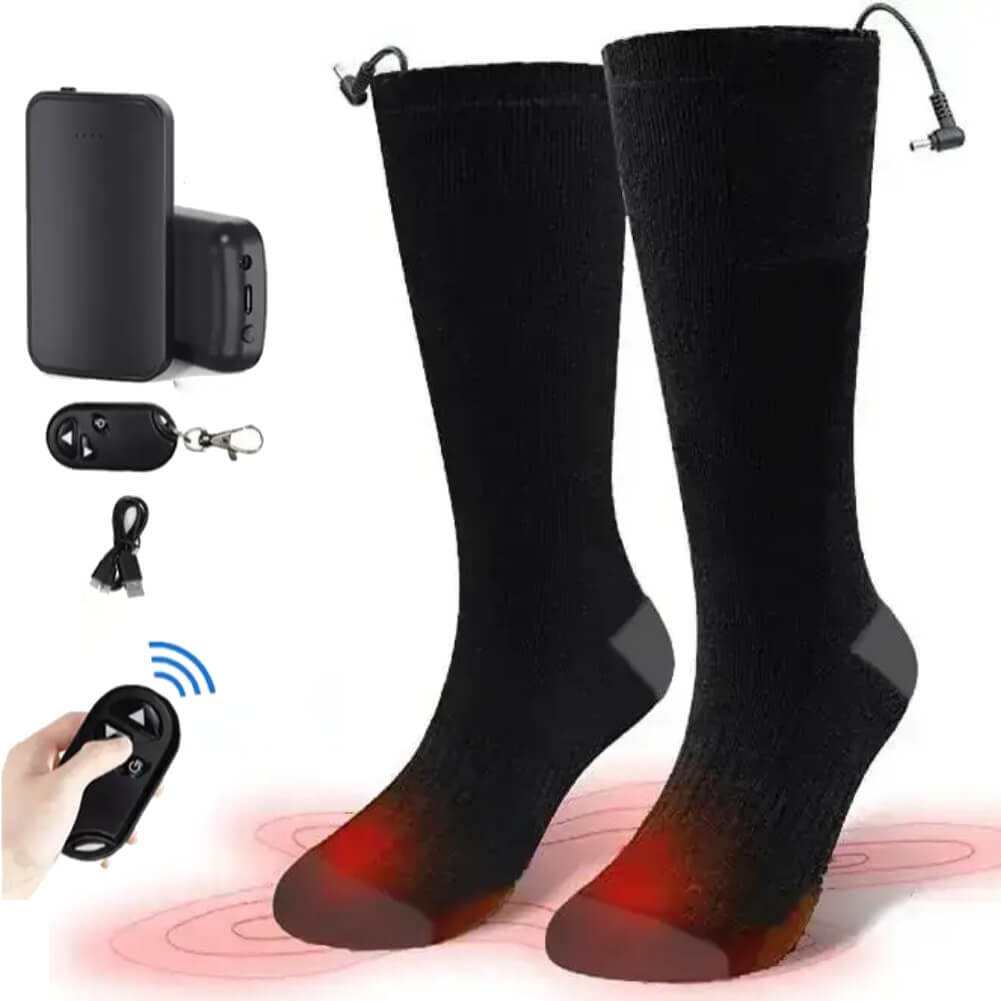Heated Socks Remote Control Electric Heating Socks 3 Heats Adjustment  Rechargeable Thermal Winter Foot Warmer For Men Women