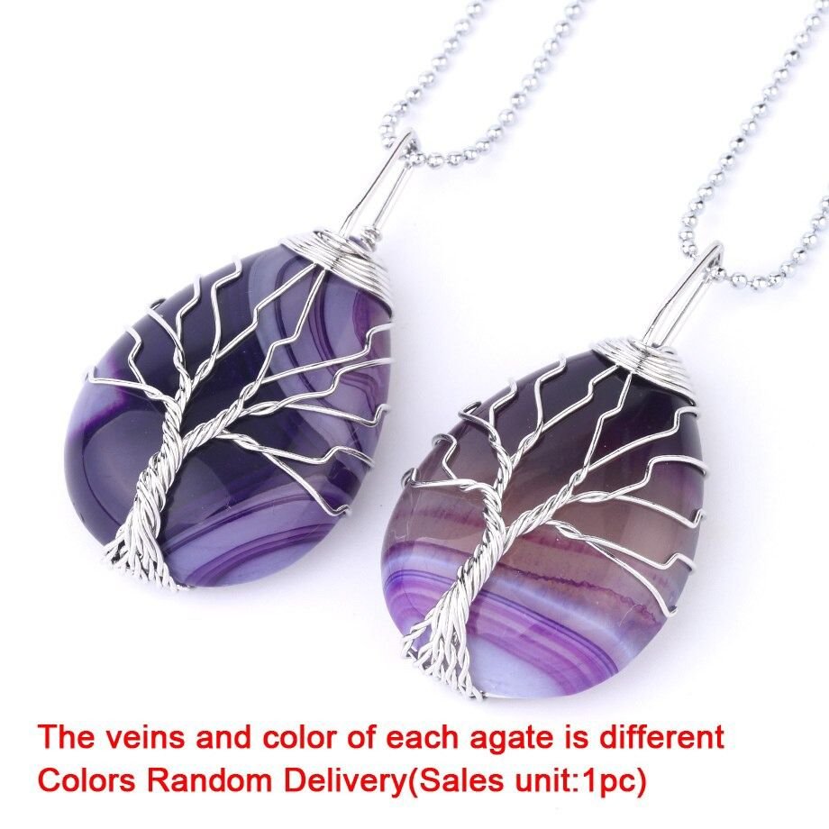 Necklace Purple Veins Agate