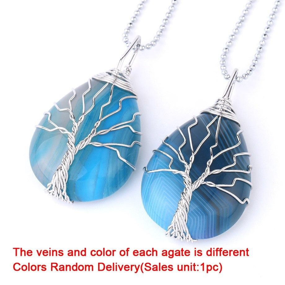 Necklace Blue Veins Agate