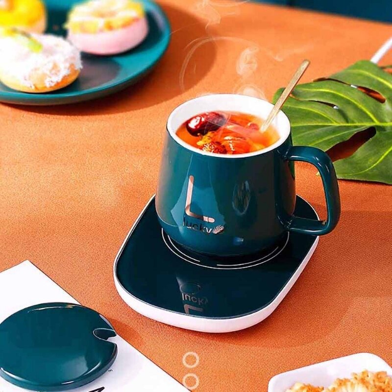 Finelylove Coffee Mug Warmer & Mug Set,Self Heating Mug With